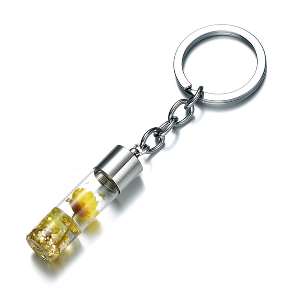 Fashion Eternal Flower Keyring Handmade Natural Plant Keychain for Women Men Bag Accessories Creative Friendship Gifts