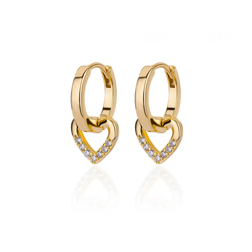 Colorful Enamel Heart Stud Earrings Jewelry