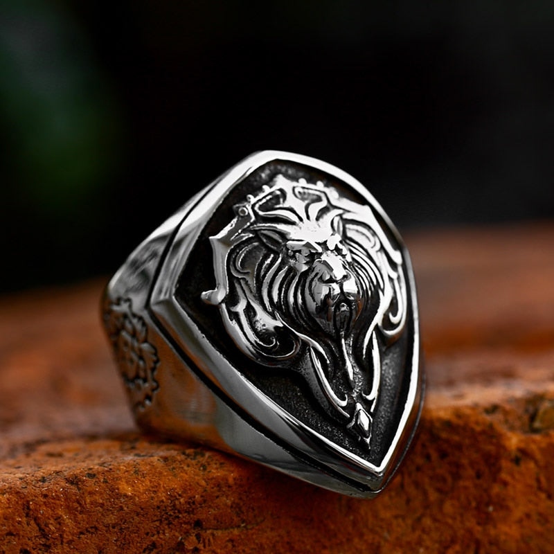BEIER Punk Male Female Lion Heads Finger Stainles Steel Animal Rings For Men And Women Vintage Personality product BR8-676
