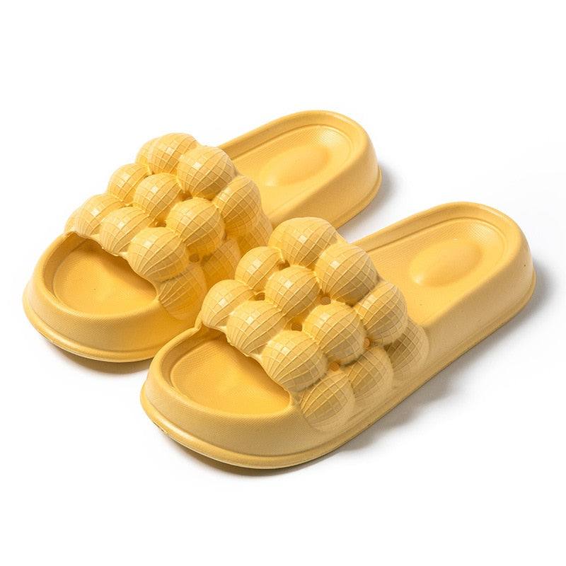 Comwarm Women Slides Platform Bathroom Slippers Summer Outdoor Bubble Mules Beach Slippers Men Shower Slippers Home Sandals