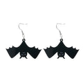 Acrylic Black Bat Dangle Earrings - Spooky Halloween Costume Accessory - Creative Gift Idea for Night-themed Parties - One Pair - Charlie Dolly