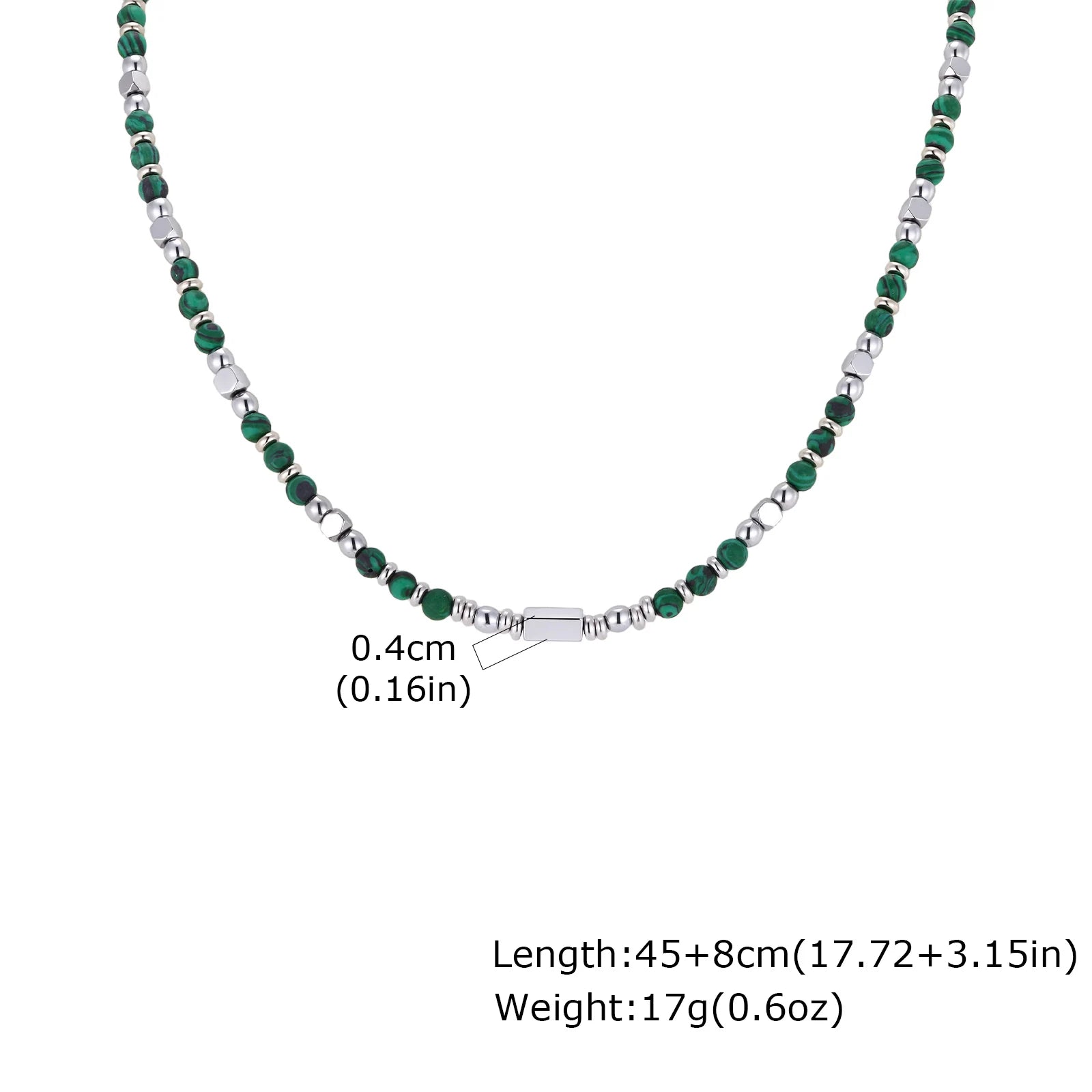 Natural Stone Unisex Beaded Necklace