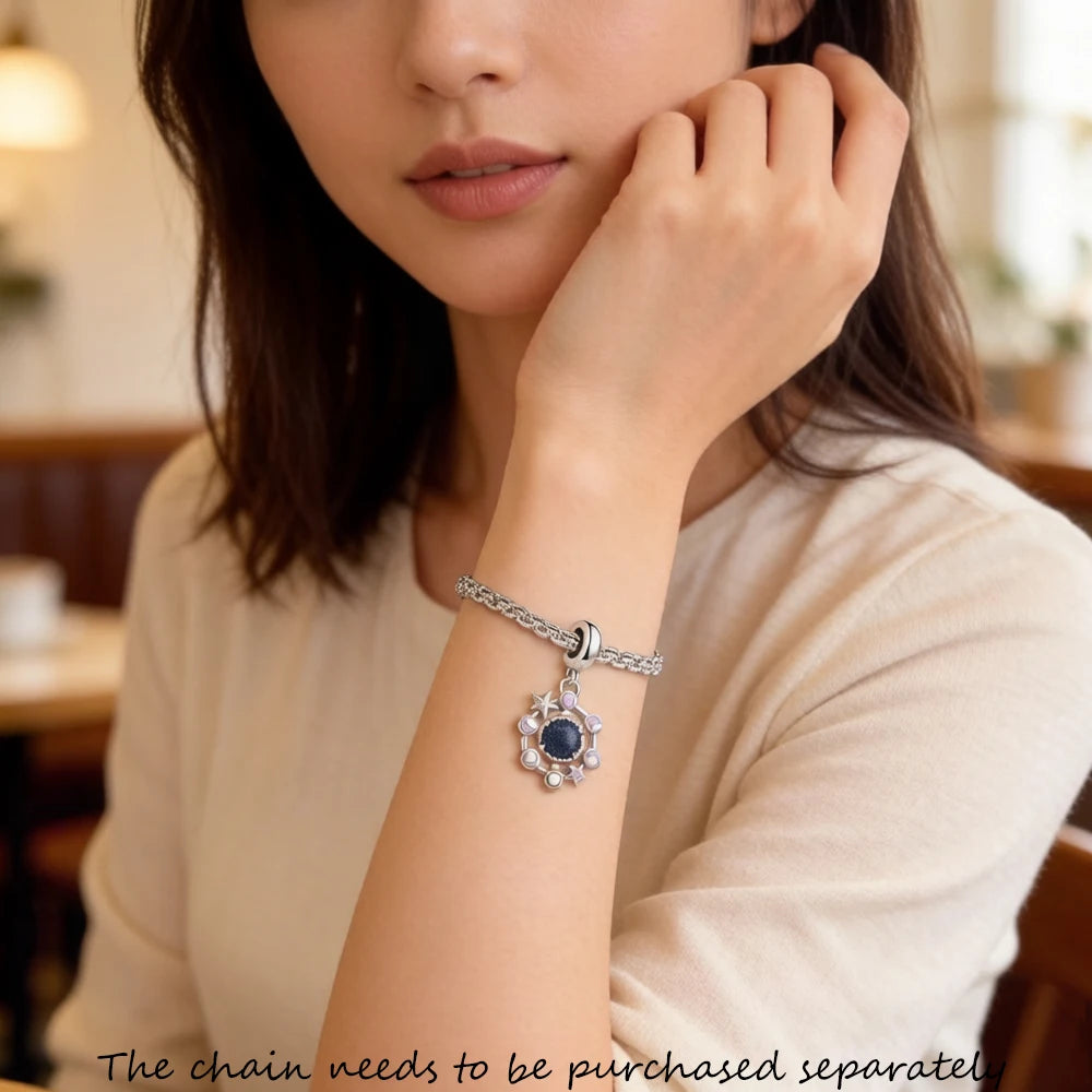 Moon Phase Charm Pendant, Handmade Sterling Silver Celestial Jewelry