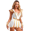 Womens Ancient Greek Roman Godness Empress Cosplay Costume Cape Leotard Dress Toga with Wristbands for Halloween Theme Party - Charlie Dolly