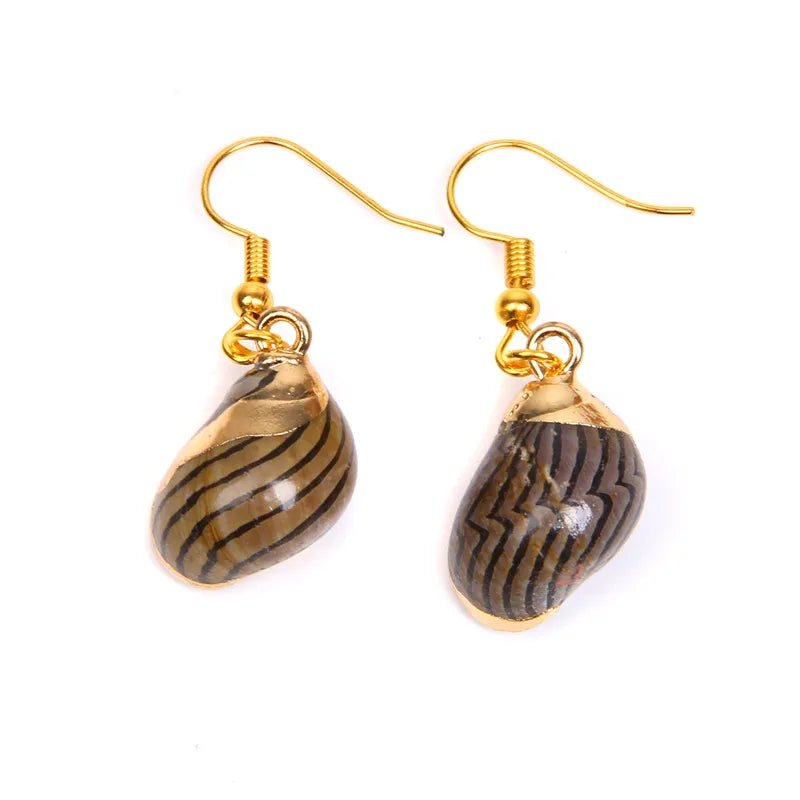 Natural Shell Scallop Drop Earrings Jewelry
