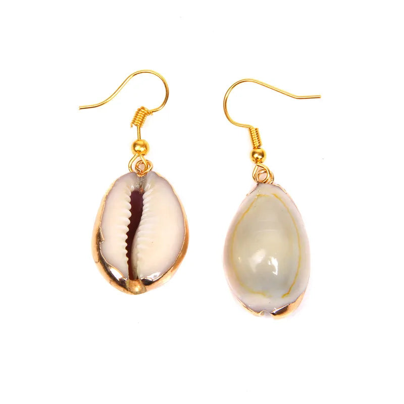 Natural Shell Scallop Drop Earrings Jewelry