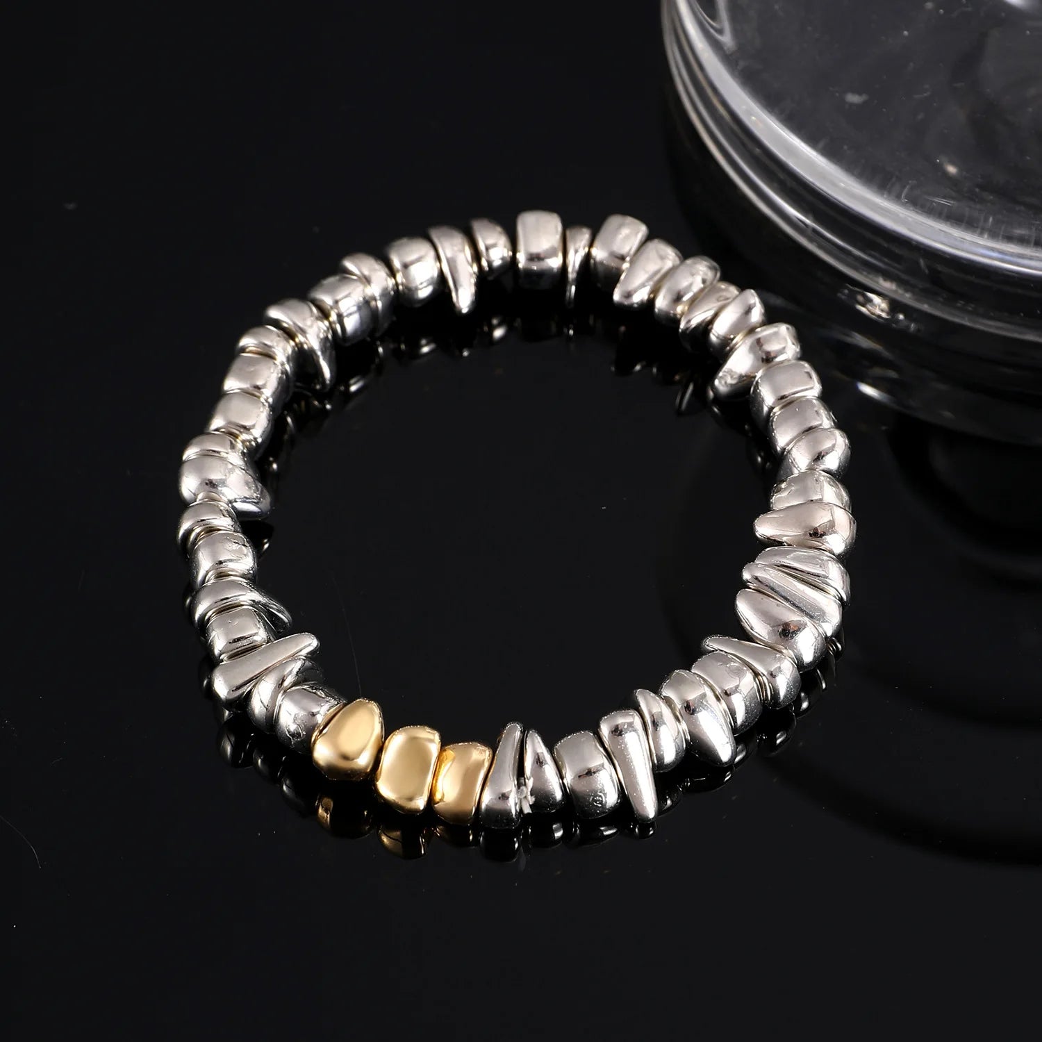 Heart Shell CCB Bead Pendant Boho Bracelet