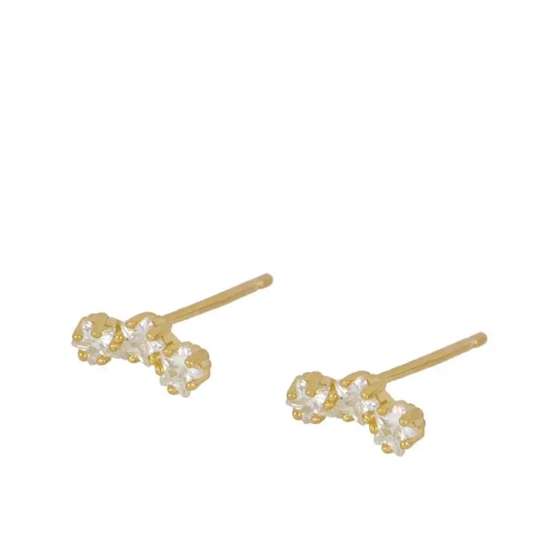 Gold Plated Hoop Stud Ear Cuff Earrings Set Jewelry