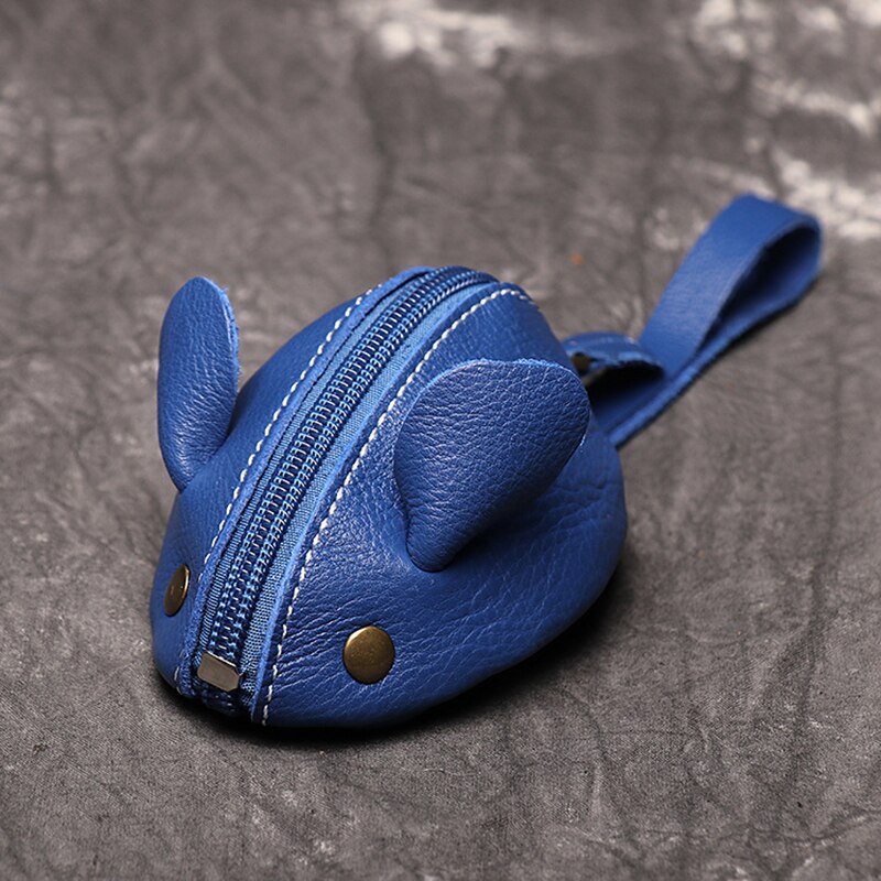 Genuine Leather Coin Purse Creative Cute Mouse Storage Bag Trend Zipper Pocket Men Women Portable Wallets Children's Key Bags