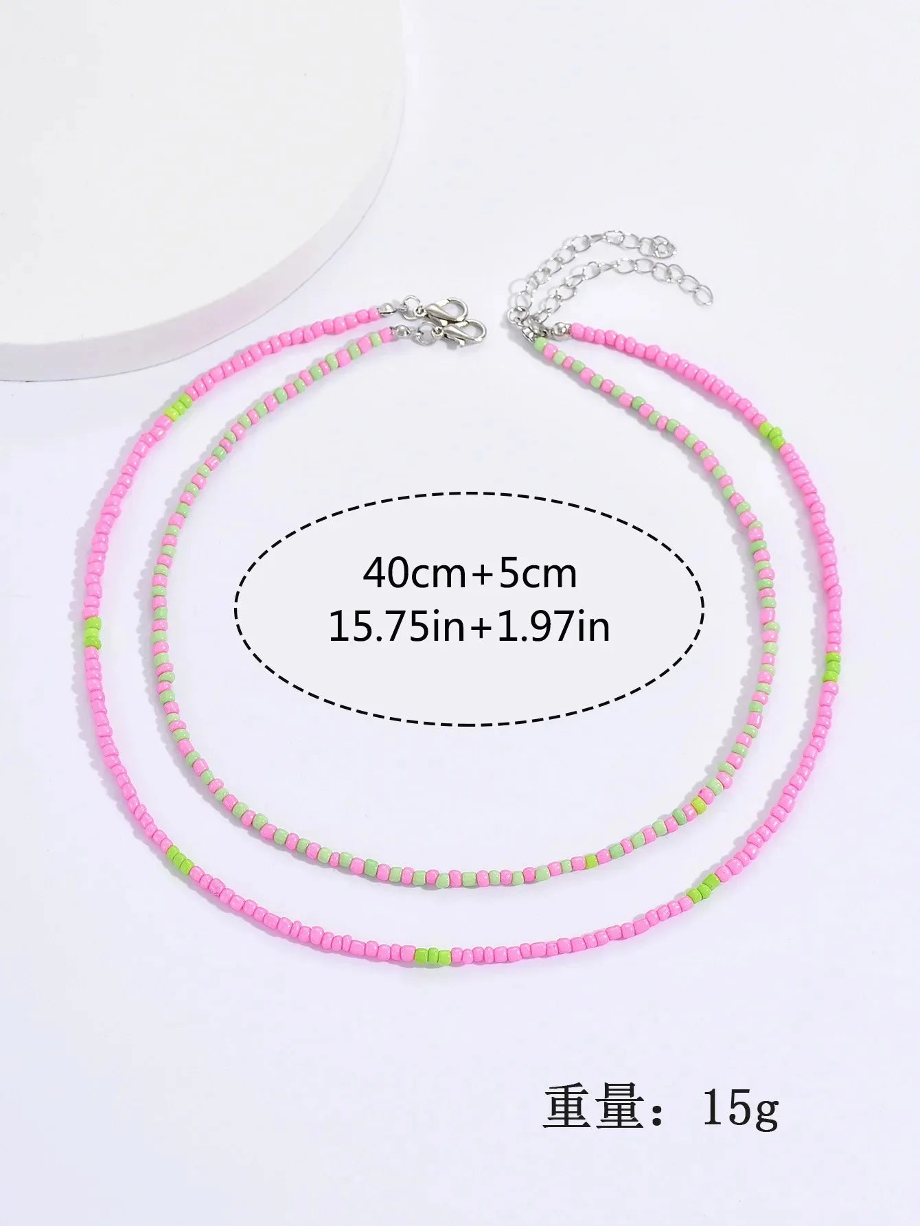 Seed Bead Double Layer Collar Necklace Jewelry