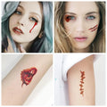 Halloween Temporary Tattoo Sticker Waterproof 3D Bite Mark Zombie Acars Wound Tattoo Sticker Halloween Party Cosplay Makeup Prop - Charlie Dolly