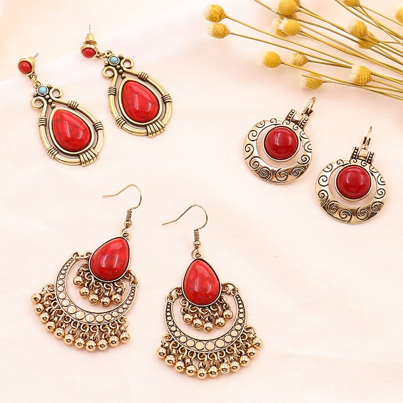 Exknl Big Long Drop Earrings for Women Geometric Bell Bohemian Cross Vintage Tassel Flower Earrings Fashion Jewelry Accessories