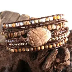 5-Strand Natural Stone Wrap Bracelet
