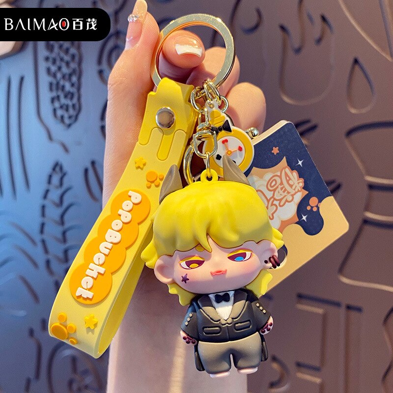 Fashion Beast Era Series Keychain Cartoon Anime Little Fox Characters Keyring Boyfriends Cute Doll Key Chain Bag Pendant