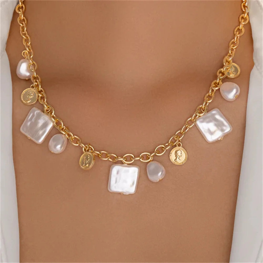 Starfish Scallop Sunflower Pearl Choker Necklace Jewelry