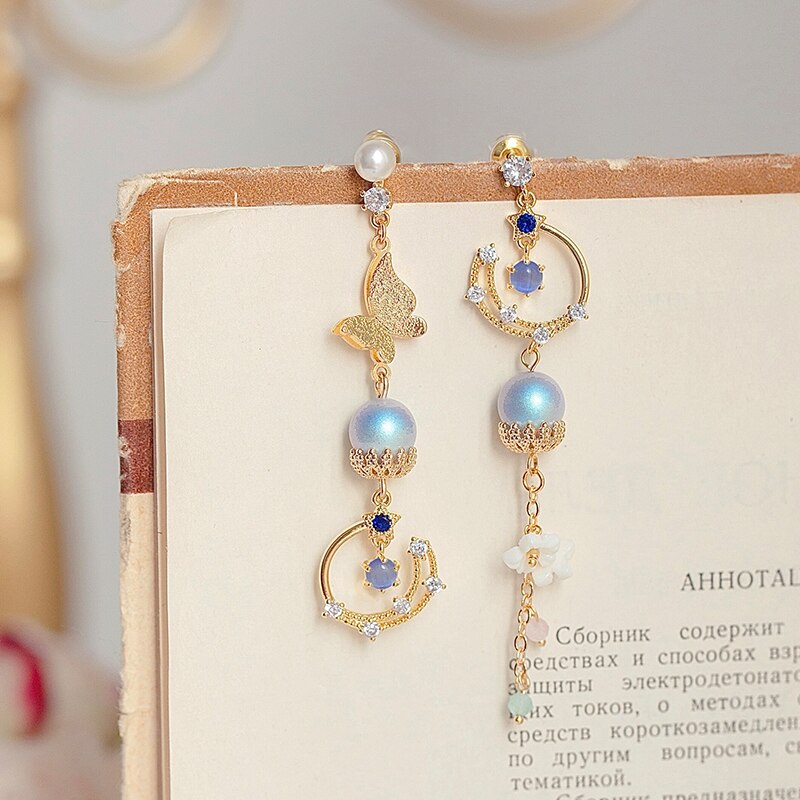 MENGJIQIAO New Elegant Metal Flower Cute Cat Dangle Earrings For Women Brincos Temperament pendientes mujer Holiday Jewelry