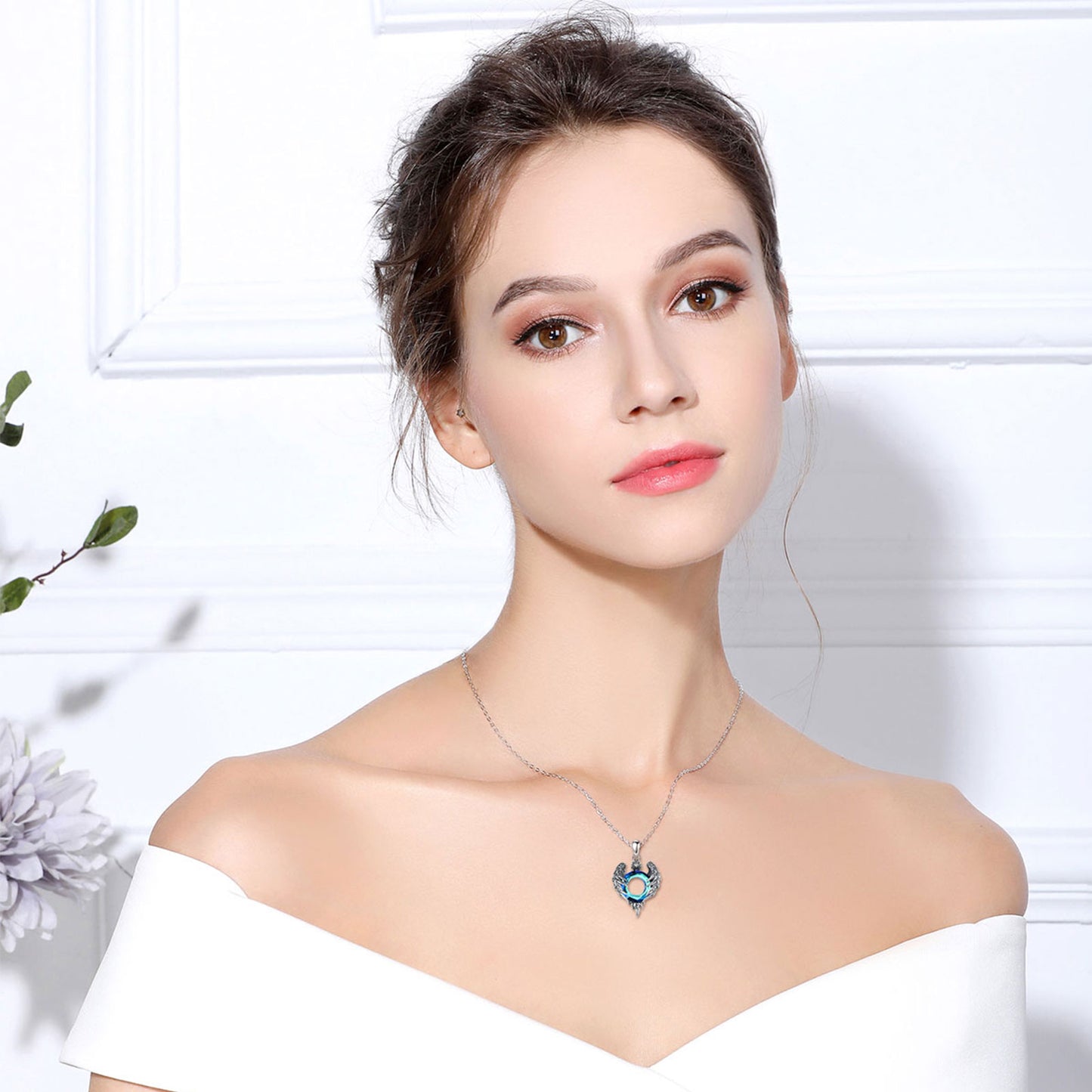 Eudora Real 925 Sterling Silver Eagle Necklace Luxury Austrian Crystal Amulet Pendant Men Women Exquisite Jewelry Party Gift