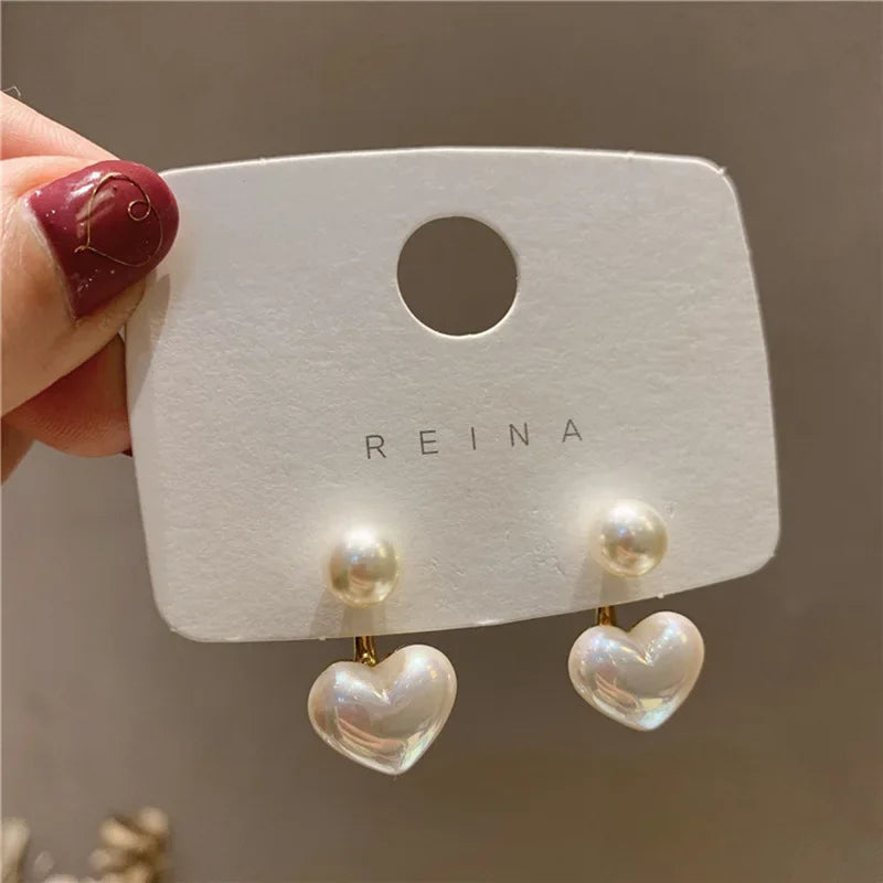 Irregular Pearl Gold Side Stud Earrings Jewelry