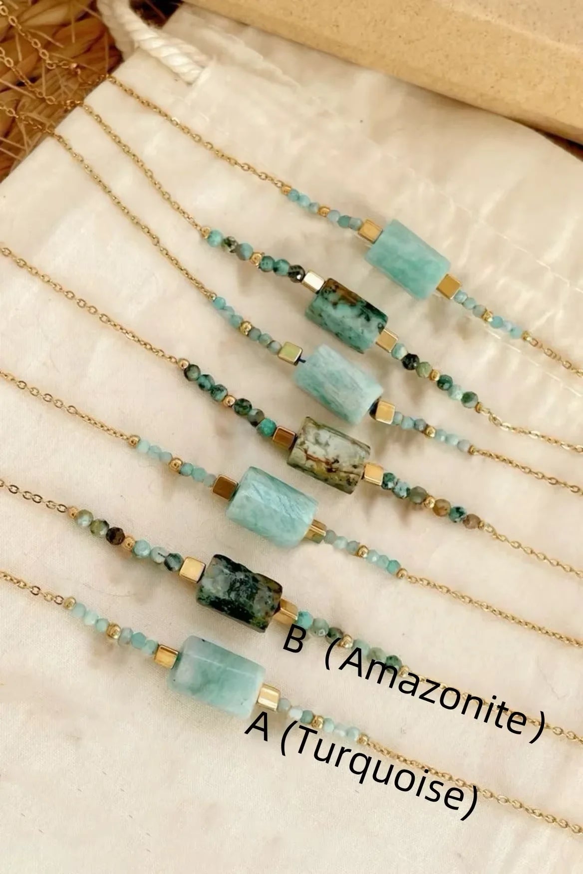 Natural Turquoise & Amazonite Boho Bracelet