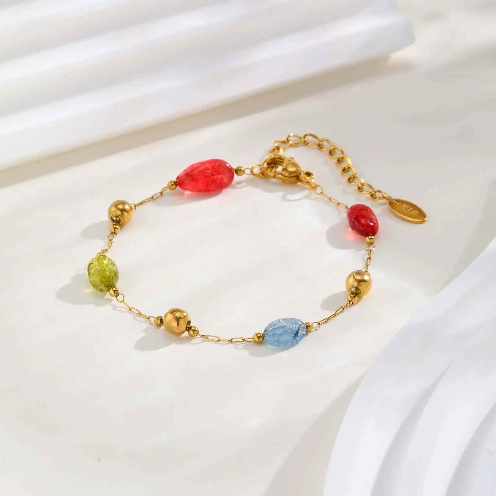 Rainbow Gemstone Y-Chain Boho Necklace & Bracelet