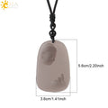 CSJA Obsidian Necklace Natural Stone Wolf Buddha Sculpture Tree of Life Animal Owl Men Necklaces Pendant Meditation Jewelry G644 - Charlie Dolly