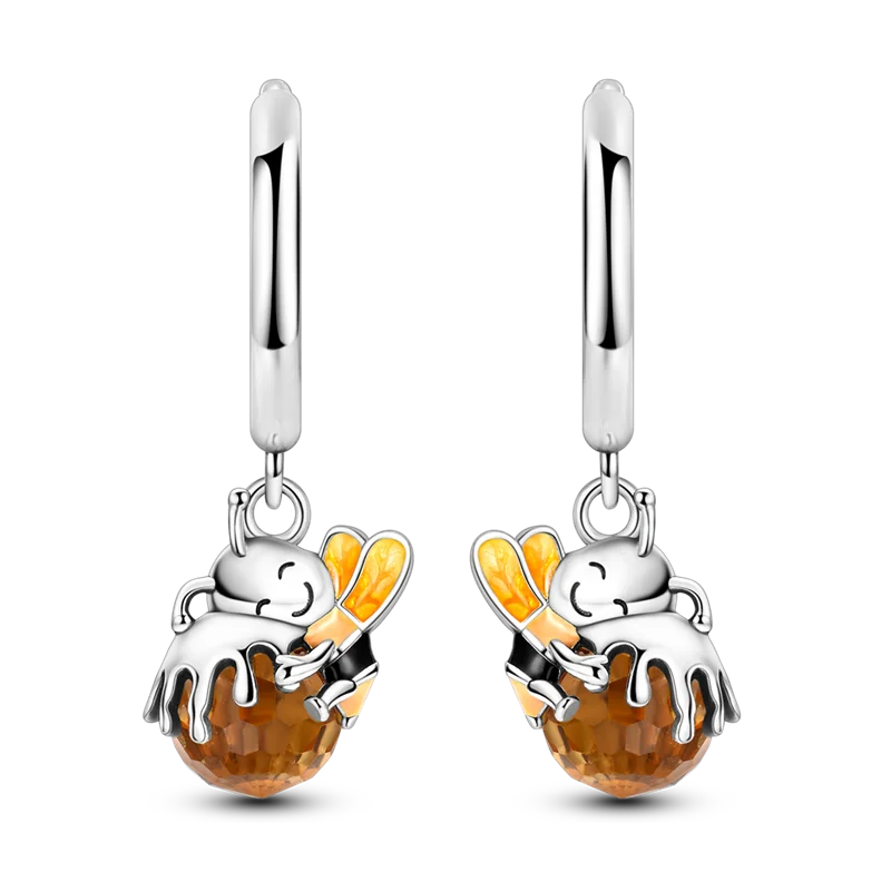 Sterling Silver Clover Butterfly Hoop Earrings Jewelry