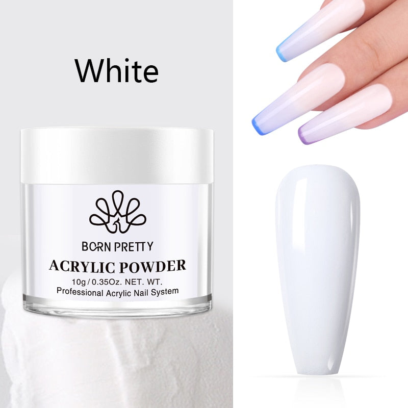 BORN PRETTY 100ml Acrylic Nail Powder Clear Pink White Professional Carving Crystal Polymer for Nail Tips Extenstion Nails Set