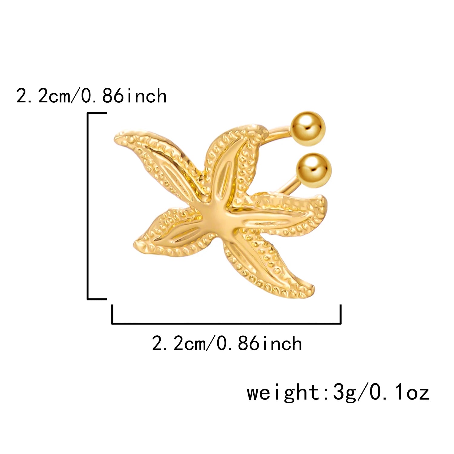 Starfish Shell Conch Ear Clip Earrings Jewelry