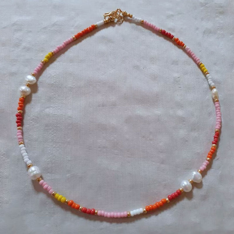 Exquisite Beaded Crystal Natural Shell Necklace Ohemia Style Handmade Women Statement Collares De Moda Beach Jewelry Friendship