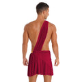Men's Ancient Greek God Halloween Party Costume Cosplay One Shoulder Strap Skirts Knight Warrior Theatrical Performance Outfit - Charlie Dolly