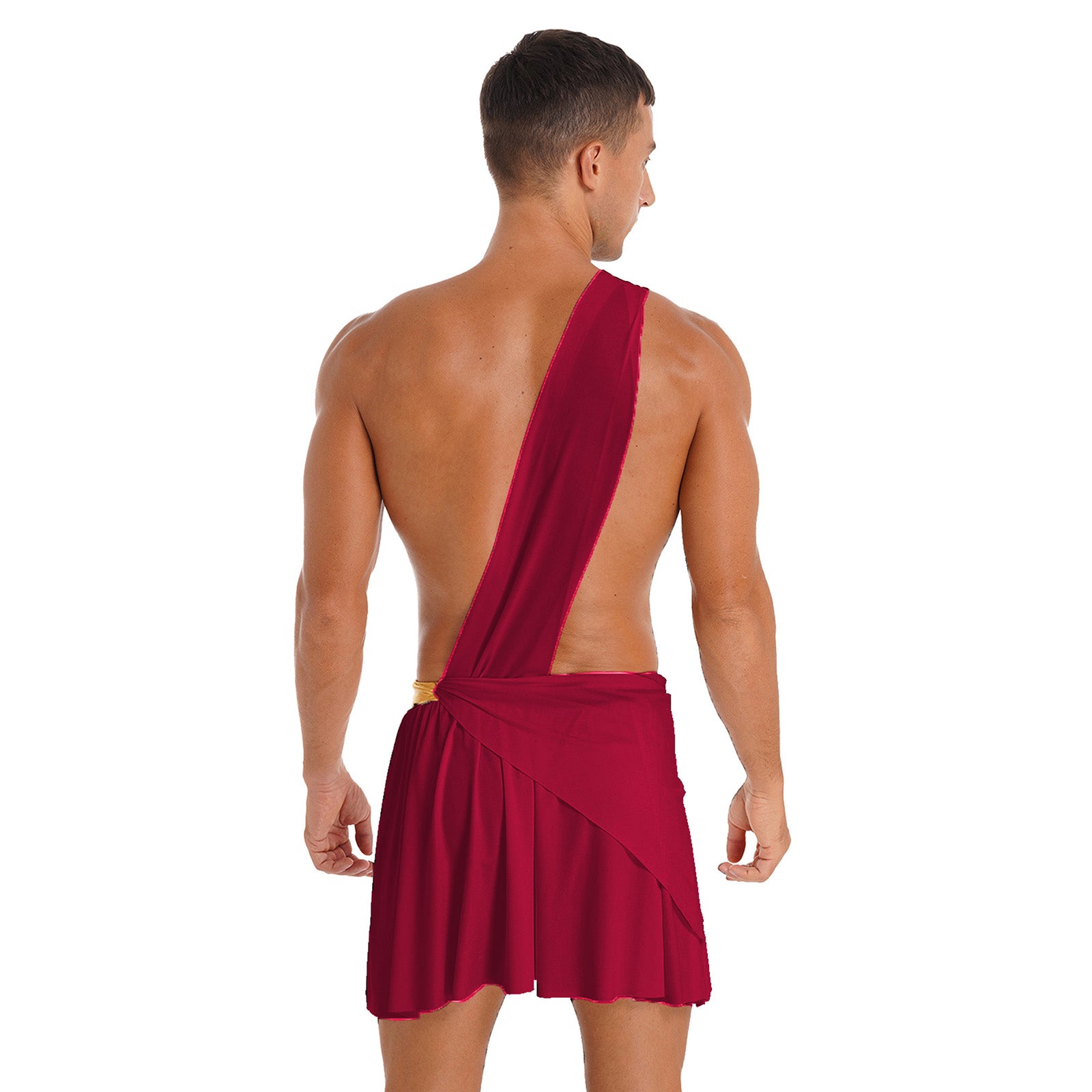 Men's Ancient Greek God Halloween Party Costume Cosplay One Shoulder Strap Skirts Knight Warrior Theatrical Performance Outfit - Charlie Dolly