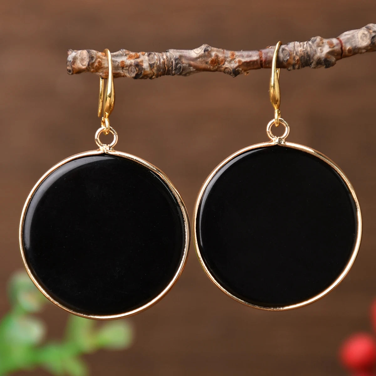 Yumfeel 1Pair Boho Colorful Natural Stone Dangle Earring Turquoise Round Teardrop Earring Retro Elegant Women Banquet Jewelry - Charlie Dolly