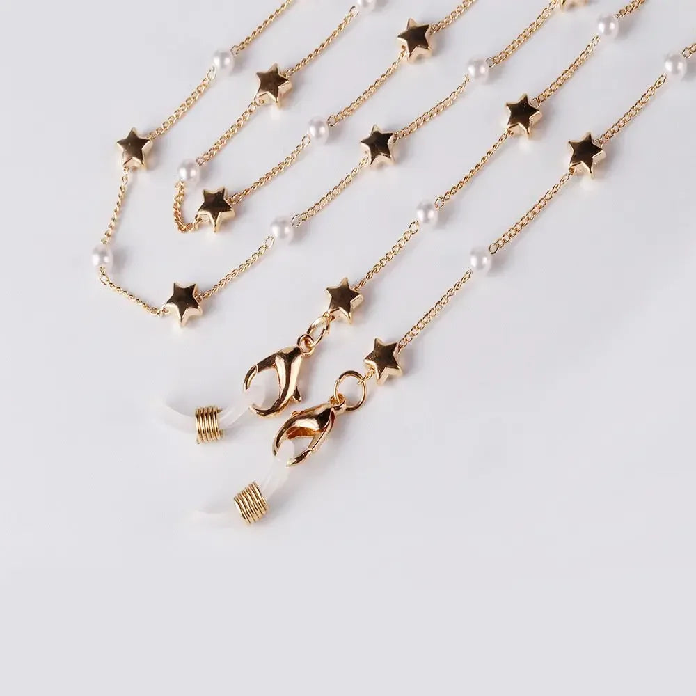 Pearl and Shell Beaded Sunglasses Chain Lanyard