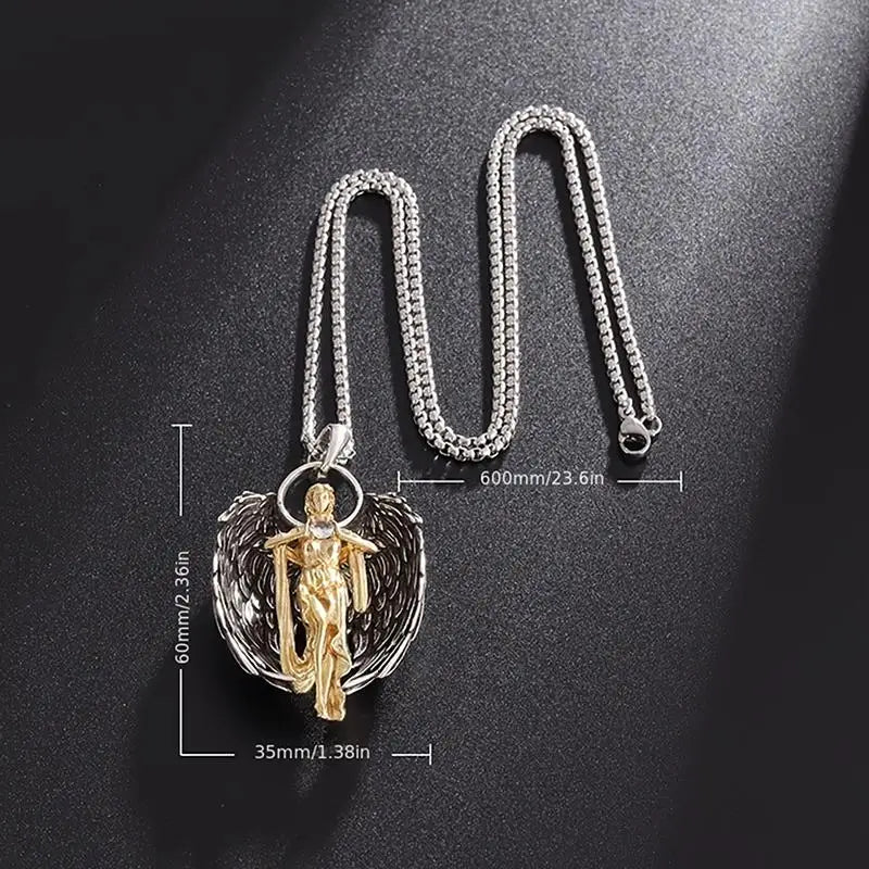 Saint Gabriel Guardian Angel Protection Pendant Necklace, Holy Order Spiritual Talisman