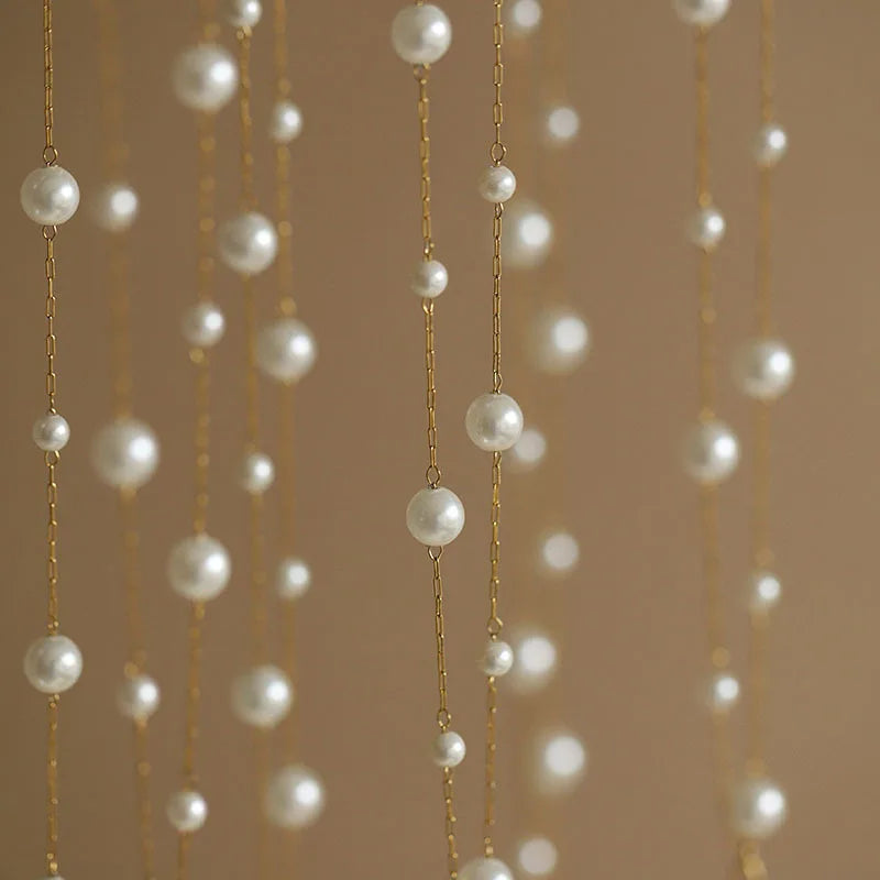 Waterproof Stainless Steel Pearl Chain Boho Choker