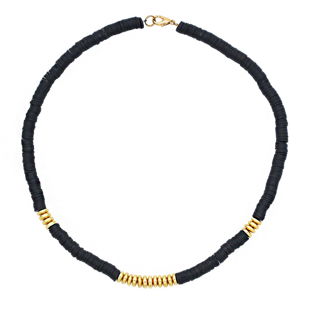 Fashion Soft Pottery Choker Necklace For Women Bohemian Colorful Clay Collar Shell Necklace Summer Beach Jewelry