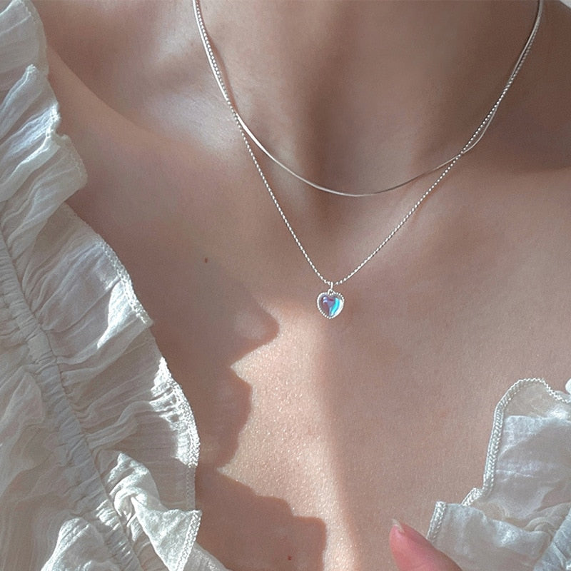 Shiny Butterfly Necklace Ladies Exquisite Double Layer Clavicle Chain Necklace Jewelry for Ladies Gift
