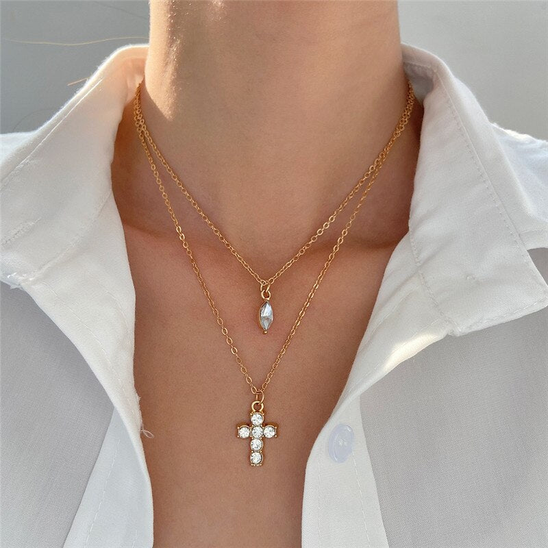 2023 Boho Necklaces & Pendants Vintage Multilayer Choker Necklace Women Fashion Collar Collier Femme Moon Jewelry Accessories