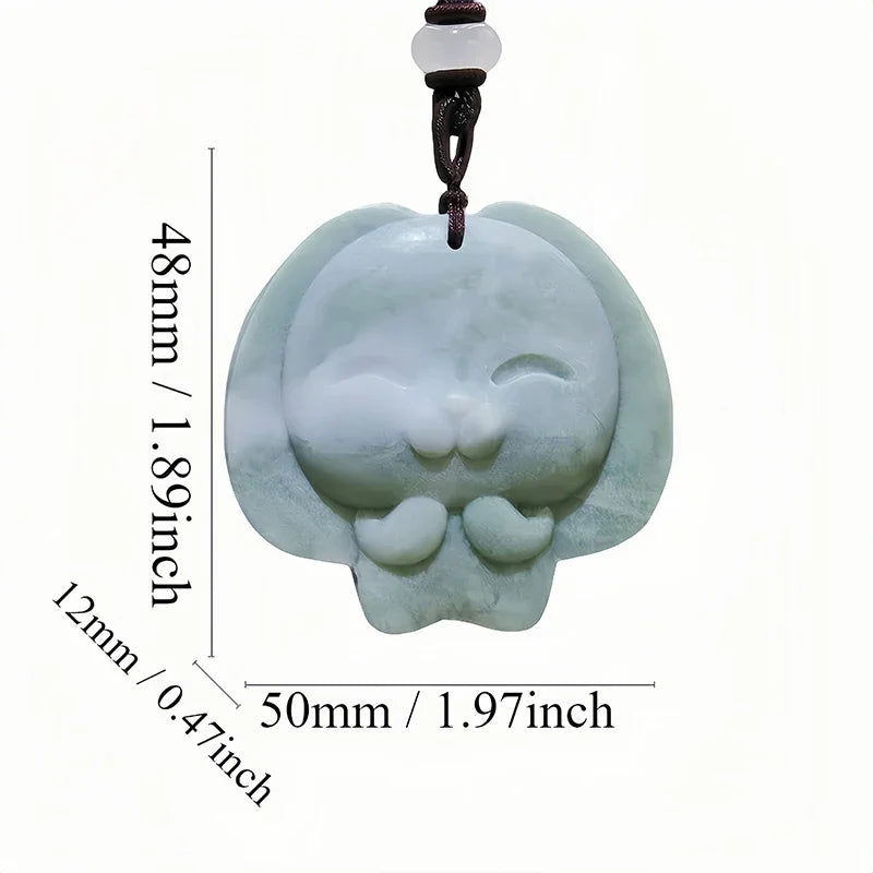 Dark Green Jade Dragon Fox & Owl Pendant Necklace, Carved Amulet Zodiac Talisman