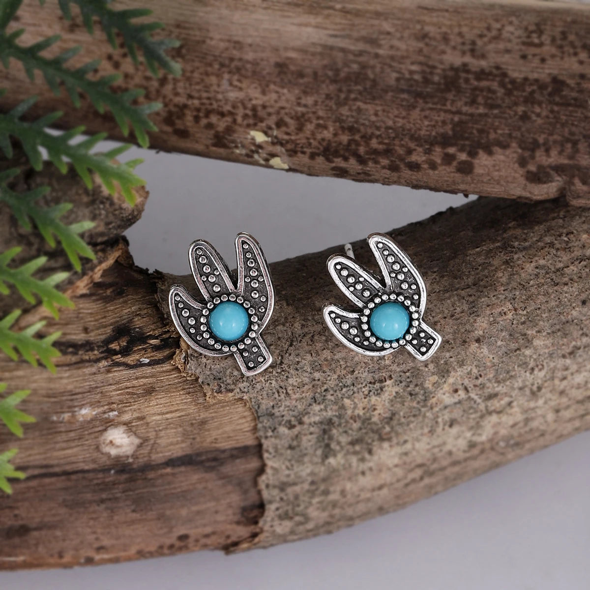Turquoise Arrow Triangle Mini Stud Earrings Jewelry