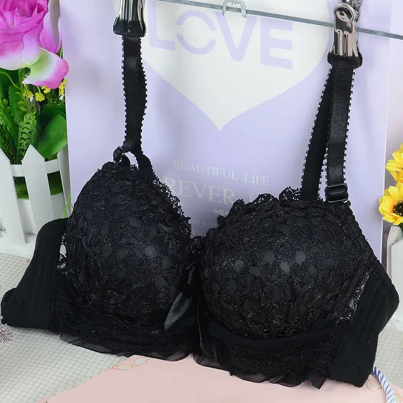 Girl Cheap Bra Sexy Lingerie Wire Free Bras For Women Underwear Lace Breathable Bralette Adjusted 3/4 Cup Push Up Female Bra - Charlie Dolly