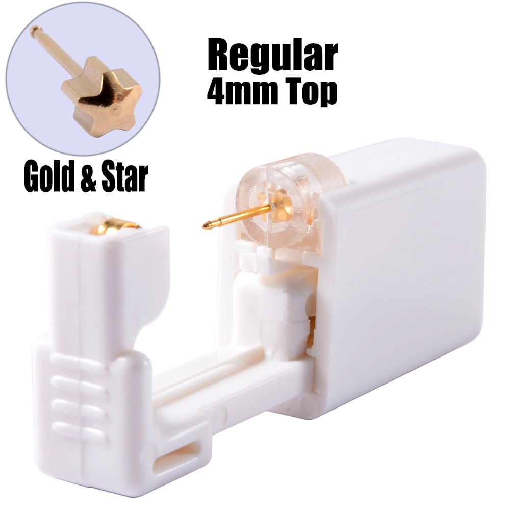 Disposable Sterile Ear Piercing Unit Cartilage Tragus Helix Piercing Gun Tool Kit Build In Steel Stud Earring Star Ball