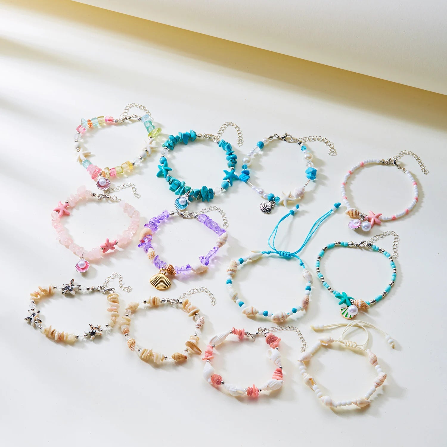 Natural Shell Chip and Conch Boho Bracelet