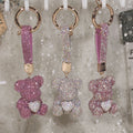 keychain cute diamond-encrusted bear car key pendant diamond female high-end personality bag pendant Valentine's Day present - Charlie Dolly