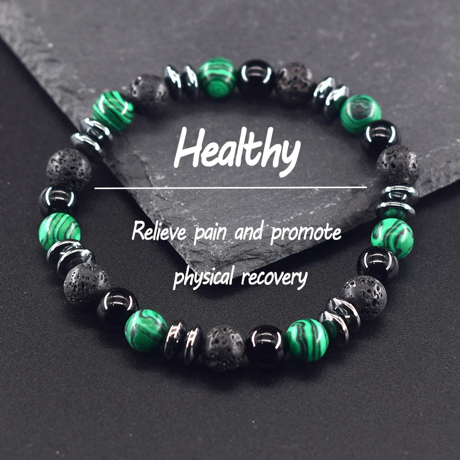 Natural Labradorite & Tiger Eye Boho Protection Bracelet, Handmade Grounding Amulet
