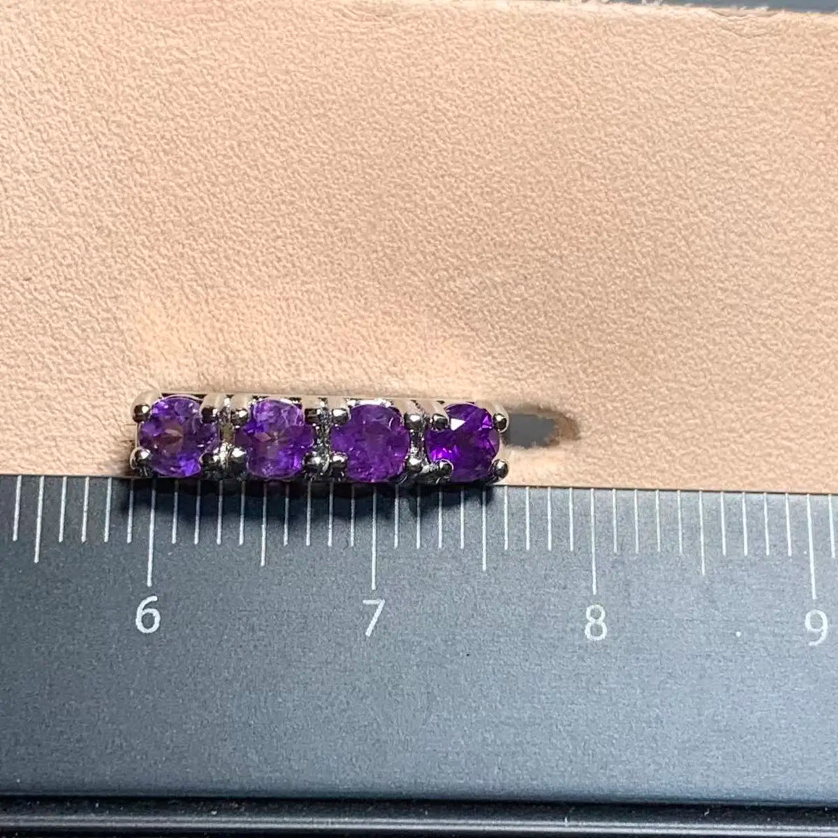 Natural Amethyst Stud Hoop Earrings, 925 Silver-Plated Vintage Hypoallergenic Jewelry