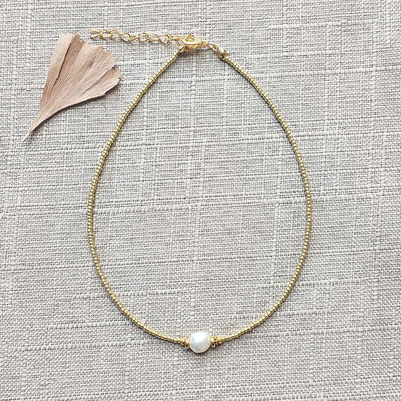 Exquisite Beaded Crystal Natural Shell Necklace Ohemia Style Handmade Women Statement Collares De Moda Beach Jewelry Friendship