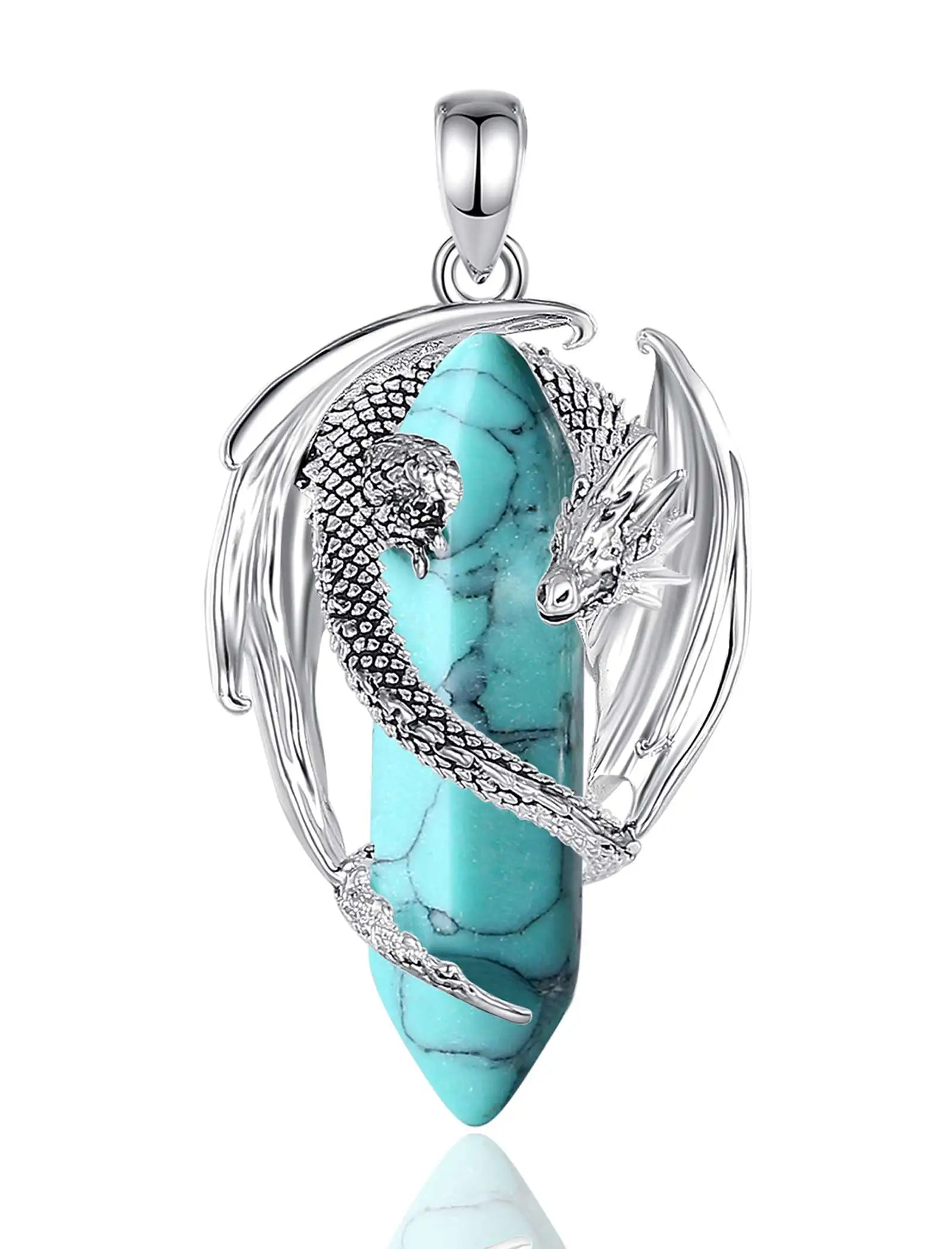 Dragon Natural Stone Hexagonal Prism Necklace