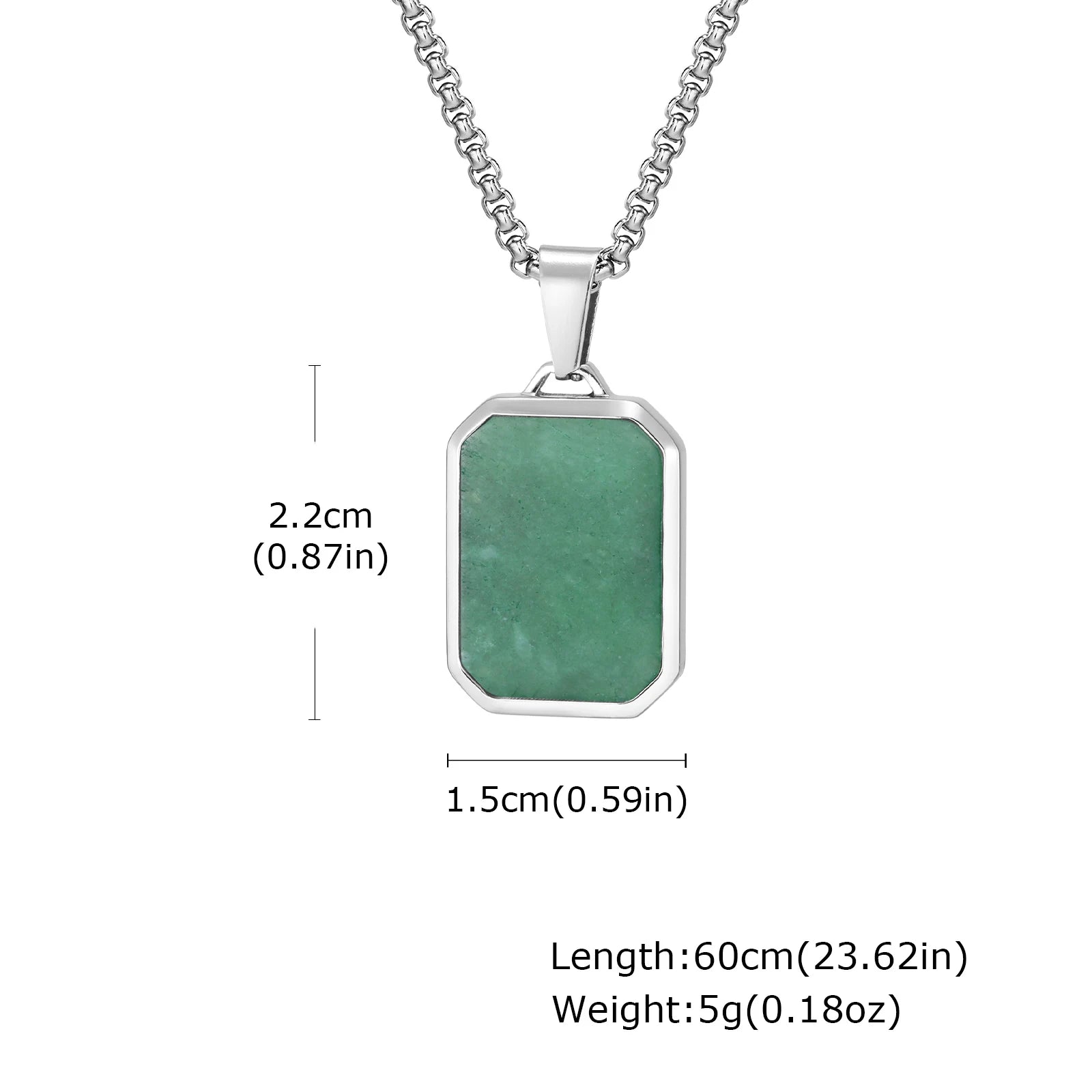 Natural Stone and Stainless Steel Hip Hop Pendant Necklace for Men