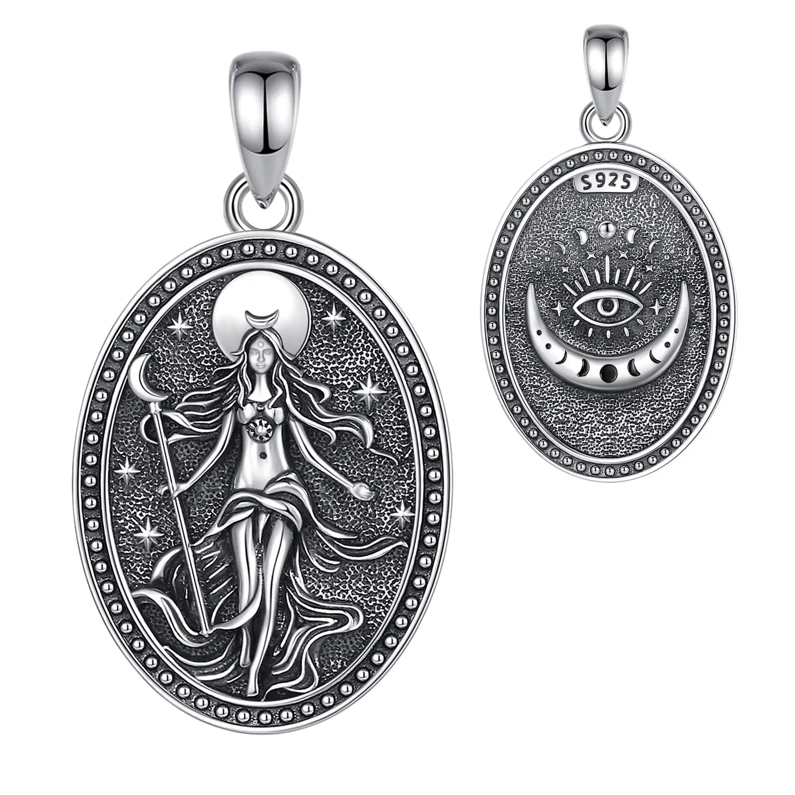 NYX Moon Goddess Amulet Necklace, S925 Sterling Silver